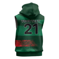 Custom Bangladesh Cricket Spirit 2026 Sleeveless Zip Hoodie World T20 Edition - Rising Sun - Wonder Print Shop