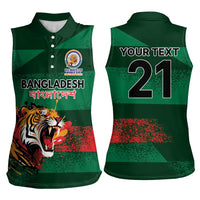 Custom Bangladesh Cricket Spirit 2026 Women Sleeveless Polo Shirt World T20 Edition - Rising Sun - Wonder Print Shop