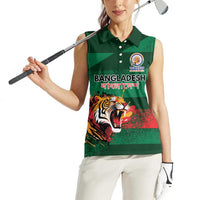 Custom Bangladesh Cricket Spirit 2026 Women Sleeveless Polo Shirt World T20 Edition - Rising Sun - Wonder Print Shop