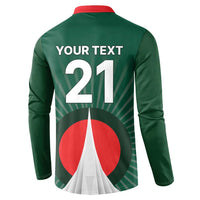 Custom Bangladesh Cricket Spirit 2026 Button Sweatshirt World T20 Edition - Bengal Tiger - Wonder Print Shop