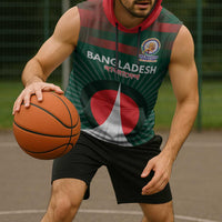 Custom Bangladesh Cricket Spirit 2026 Sleeveless Hoodie World T20 Edition - Bengal Tiger - Wonder Print Shop