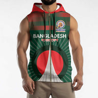 Custom Bangladesh Cricket Spirit 2026 Sleeveless Zip Hoodie World T20 Edition - Bengal Tiger - Wonder Print Shop