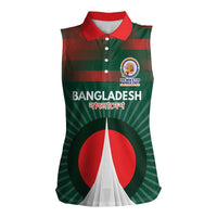 Custom Bangladesh Cricket Spirit 2026 Women Sleeveless Polo Shirt World T20 Edition - Bengal Tiger - Wonder Print Shop