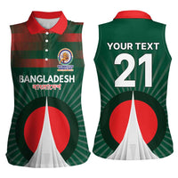 Custom Bangladesh Cricket Spirit 2026 Women Sleeveless Polo Shirt World T20 Edition - Bengal Tiger - Wonder Print Shop