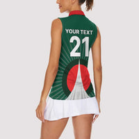 Custom Bangladesh Cricket Spirit 2026 Women Sleeveless Polo Shirt World T20 Edition - Bengal Tiger - Wonder Print Shop