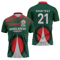 Custom Bangladesh Cricket Spirit 2026 Zipper Polo Shirt World T20 Edition - Bengal Tiger - Wonder Print Shop