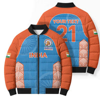 Custom India Cricket Spirit 2026 Bomber Puffer Jacket World T20 Edition - Wonder Print Shop