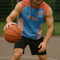 Custom India Cricket Spirit 2026 Sleeveless Hoodie World T20 Edition - Wonder Print Shop