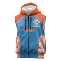 Custom India Cricket Spirit 2026 Sleeveless Zip Hoodie World T20 Edition - Wonder Print Shop