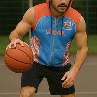 Custom India Cricket Spirit 2026 Sleeveless Zip Hoodie World T20 Edition - Wonder Print Shop