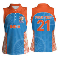 Custom India Cricket Spirit 2026 Women Sleeveless Polo Shirt World T20 Edition - Wonder Print Shop