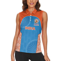 Custom India Cricket Spirit 2026 Women Sleeveless Polo Shirt World T20 Edition - Wonder Print Shop