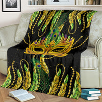 Feather Mask Mardi Gras Blanket