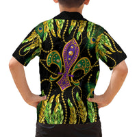 Feather Mask Mardi Gras Family Matching Summer Maxi Dress and Hawaiian Shirt - Wonder Print Shop