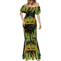 Feather Mask Mardi Gras Mermaid Dress - Wonder Print Shop