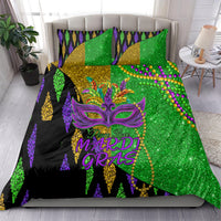 Peace Love Mardi Gras Bedding Set Carnival Masks With Feathers LT9 - Wonder Print Shop