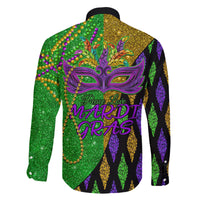 Peace Love Mardi Gras Family Matching Off Shoulder Short Dress and Hawaiian Shirt Carnival Masks With Feathers LT9 - Wonder Print Shop