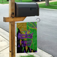 Peace Love Mardi Gras Garden Flag Carnival Masks With Feathers - Wonder Print Shop