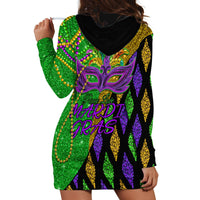 Peace Love Mardi Gras Hoodie Dress Carnival Masks With Feathers - Wonder Print Shop