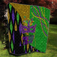 Peace Love Mardi Gras Quilt Carnival Masks With Feathers - Wonder Print Shop