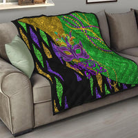 Peace Love Mardi Gras Quilt Carnival Masks With Feathers - Wonder Print Shop