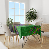 Peace Love Mardi Gras Tablecloth Carnival Masks With Feathers - Wonder Print Shop