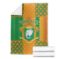 Custom Ivory Coast Football Blanket Les Elephants 2024 Sporty Style