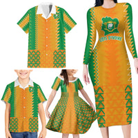 Custom Ivory Coast Football Family Matching Long Sleeve Bodycon Dress and Hawaiian Shirt Les Elephants 2024 Sporty Style LT9 - Wonder Print Shop