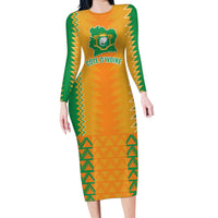 Custom Ivory Coast Football Family Matching Long Sleeve Bodycon Dress and Hawaiian Shirt Les Elephants 2024 Sporty Style LT9 - Wonder Print Shop
