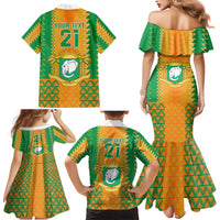 Custom Ivory Coast Football Family Matching Mermaid Dress and Hawaiian Shirt Les Elephants 2024 Sporty Style LT9 - Wonder Print Shop