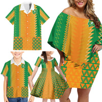 Custom Ivory Coast Football Family Matching Off Shoulder Short Dress and Hawaiian Shirt Les Elephants 2024 Sporty Style LT9 - Wonder Print Shop
