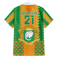 Custom Ivory Coast Football Family Matching Off Shoulder Short Dress and Hawaiian Shirt Les Elephants 2024 Sporty Style LT9 - Wonder Print Shop