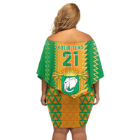 Custom Ivory Coast Football Family Matching Off Shoulder Short Dress and Hawaiian Shirt Les Elephants 2024 Sporty Style LT9 - Wonder Print Shop