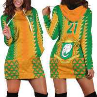 Custom Ivory Coast Football Hoodie Dress Les Elephants 2024 Sporty Style - Wonder Print Shop