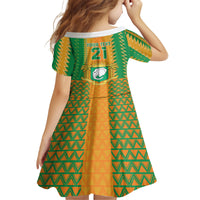 Custom Ivory Coast Football Kid Short Sleeve Dress Les Elephants 2024 Sporty Style - Wonder Print Shop