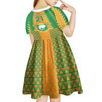 Custom Ivory Coast Football Kid Short Sleeve Dress Les Elephants 2024 Sporty Style - Wonder Print Shop