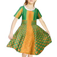 Custom Ivory Coast Football Kid Short Sleeve Dress Les Elephants 2024 Sporty Style - Wonder Print Shop