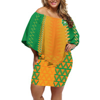 Custom Ivory Coast Football Off Shoulder Short Dress Les Elephants 2024 Sporty Style - Wonder Print Shop