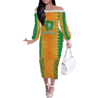 Custom Ivory Coast Football Off The Shoulder Long Sleeve Dress Les Elephants 2024 Sporty Style - Wonder Print Shop