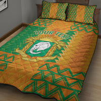 Custom Ivory Coast Football Quilt Bed Set Les Elephants 2024 Sporty Style - Wonder Print Shop