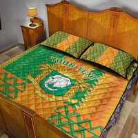 Custom Ivory Coast Football Quilt Bed Set Les Elephants 2024 Sporty Style - Wonder Print Shop