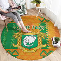 Custom Ivory Coast Football Round Carpet Les Elephants 2024 Sporty Style