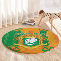 Custom Ivory Coast Football Round Carpet Les Elephants 2024 Sporty Style