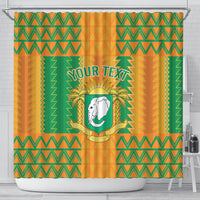Custom Ivory Coast Football Shower Curtain Les Elephants 2024 Sporty Style