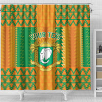 Custom Ivory Coast Football Shower Curtain Les Elephants 2024 Sporty Style