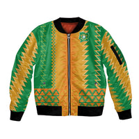 Custom Ivory Coast Football Sleeve Zip Bomber Jacket Les Elephants 2024 Sporty Style - Wonder Print Shop