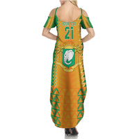 Custom Ivory Coast Football Summer Maxi Dress Les Elephants 2024 Sporty Style - Wonder Print Shop