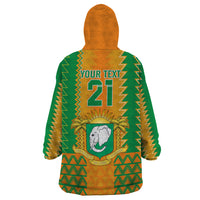Custom Ivory Coast Football Wearable Blanket Hoodie Les Elephants 2024 Sporty Style - Wonder Print Shop