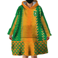 Custom Ivory Coast Football Wearable Blanket Hoodie Les Elephants 2024 Sporty Style - Wonder Print Shop