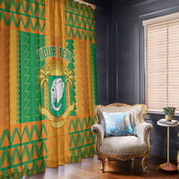 Custom Ivory Coast Football Window Curtain Les Elephants 2024 Sporty Style - Wonder Print Shop